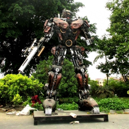 廣州金屬誘惑智能藝術機器人廠家變形金剛機器人迎賓展示展會商場活動暖場高3米