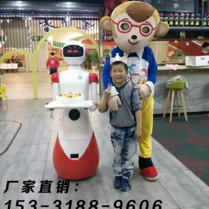 陜西省餐廳機(jī)器人、迎賓傳菜發(fā)傳單對(duì)話等多功能送餐機(jī)器人